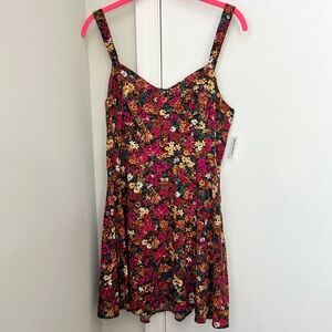 NWT Old Navy Floral Fit & Flare Smocked Mini Dress - L Petite